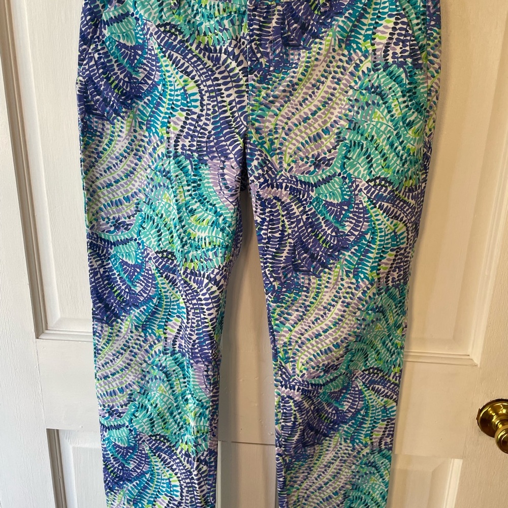 Lily Pulitzer Women’s Pant BlueGreen Floral Print - Picture 1 of 5